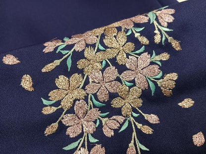 平和屋着物●女性　行灯袴　刺繍　桜　金糸　洗える着物　AABK2169ph