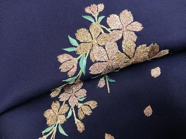 平和屋着物●女性　行灯袴　刺繍　桜　金糸　洗える着物　AABK2169ph