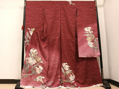 平和屋着物●豪華振袖　刺繍　花楽器文　暈し染め　金彩　丹後ちりめん　仮絵羽　正絹　逸品　未使用　AABK2172ph