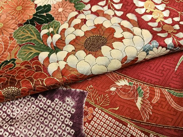 平和屋着物●豪華振袖　絞り　鳳凰花車舞蝶文　金彩　仮絵羽　正絹　逸品　未使用　AABK2173ph