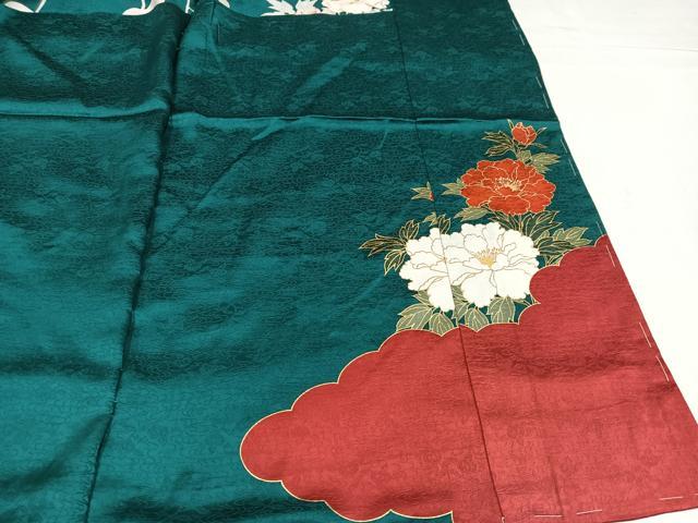 平和屋着物●豪華振袖　駒刺繍　草花文　金彩　仮絵羽　正絹　逸品　未使用　AABK2174ph