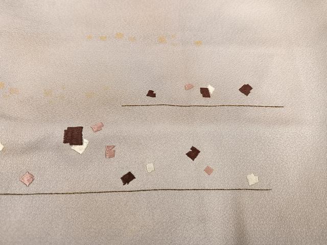 平和屋着物●訪問着　刺繍　霞文　金彩　正絹　逸品　AABK2175ph