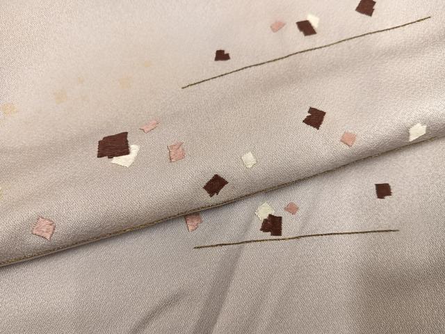 平和屋着物●訪問着　刺繍　霞文　金彩　正絹　逸品　AABK2175ph