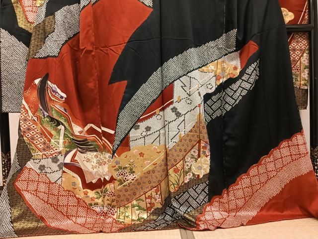 平和屋着物●豪華振袖　絞り　女人花文　金彩　仮絵羽　正絹　逸品　未使用　AABK2177ph