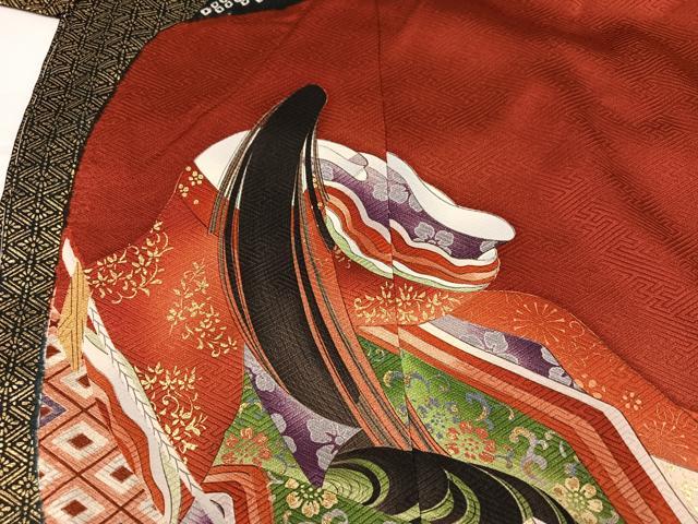 平和屋着物●豪華振袖　絞り　女人花文　金彩　仮絵羽　正絹　逸品　未使用　AABK2177ph