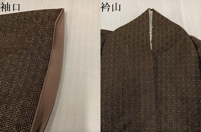平和屋着物●本場大島紬　龍郷絣　秋名バラ　正絹　逸品　AABK2179ph