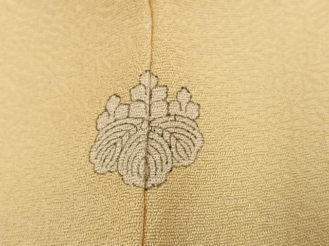 平和屋着物●上質な色無地　草花地紋　蜂蜜色　正絹　逸品　未使用　AABK2180ph