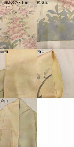 平和屋着物●ろう彩工芸　奥村一心　訪問着　枝花シルエット　暈し染め　正絹　逸品　AABK2181ph