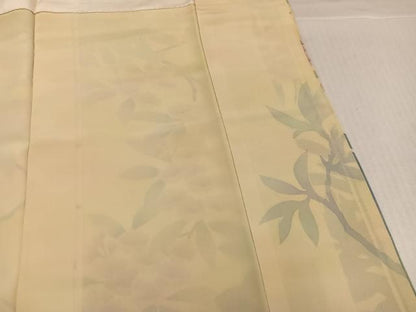 平和屋着物●ろう彩工芸　奥村一心　訪問着　枝花シルエット　暈し染め　正絹　逸品　AABK2181ph