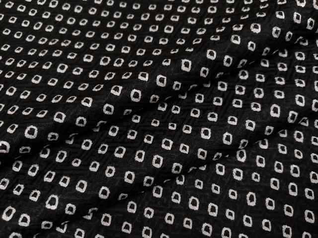 平和屋着物●上質な小紋　総絞り　黒地　正絹　逸品　未使用　AABK2185ph