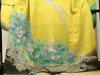 平和屋着物●豪華振袖　絞り　辻が花　暈し染め　金銀彩　金通し地　正絹　逸品　AABK2188ph