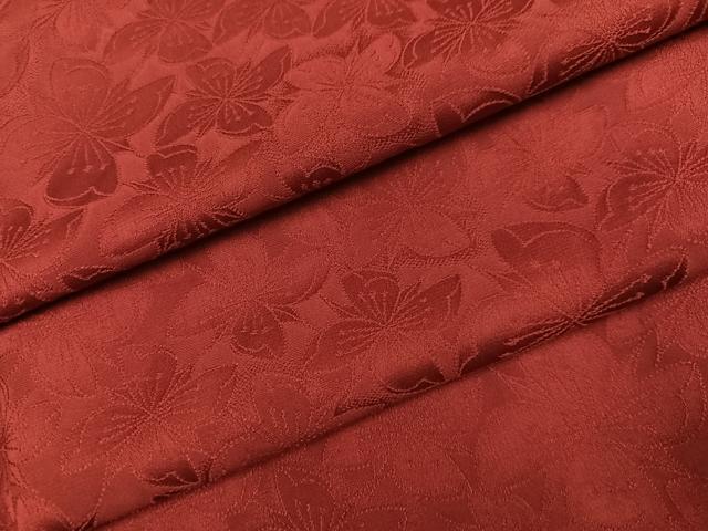 平和屋着物●上質な色無地　花地紋　紅鳶色　正絹　逸品　AABK2190ph