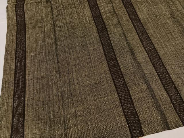 平和屋着物●結城紬　80亀甲　間道　正絹　逸品　AABK2191ph