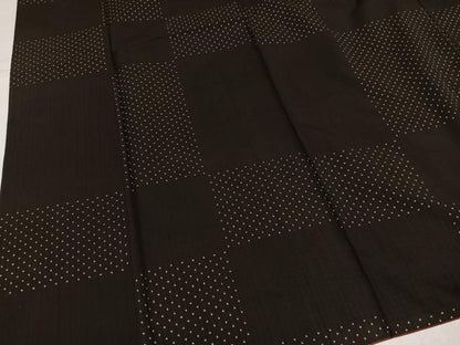 平和屋着物●本場大島紬　市松文様　正絹　逸品　AABK2192ph