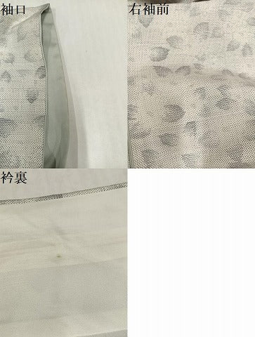 平和屋着物●本場大島紬　白大島　9マルキ　花尽くし　正絹　逸品　AABK2194ph