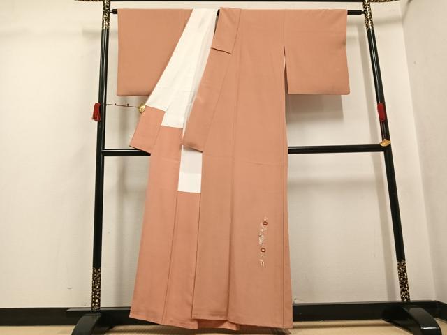 平和屋着物●豪華色留袖　総刺繍　草花文　正絹　逸品　AABK2200ph