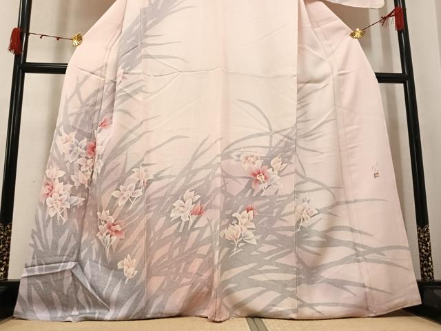 平和屋着物●訪問着　作家物　草花文　正絹　逸品　AABK2202ph