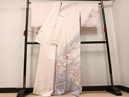 平和屋着物●訪問着　作家物　草花文　正絹　逸品　AABK2202ph