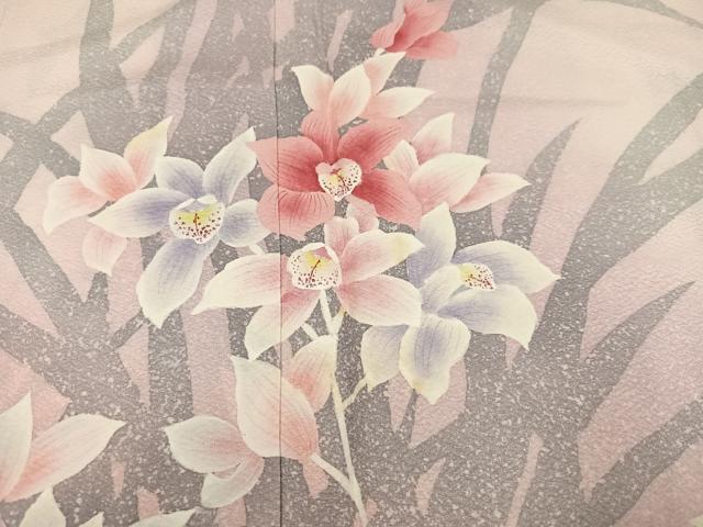 平和屋着物●訪問着　作家物　草花文　正絹　逸品　AABK2202ph