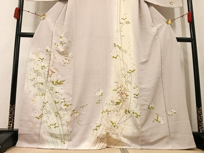 平和屋着物●訪問着　友禅　枝花文　暈し染め　正絹　逸品　未使用　AABK2203ph