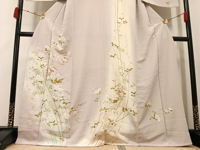 平和屋着物●訪問着　友禅　枝花文　暈し染め　正絹　逸品　未使用　AABK2203ph