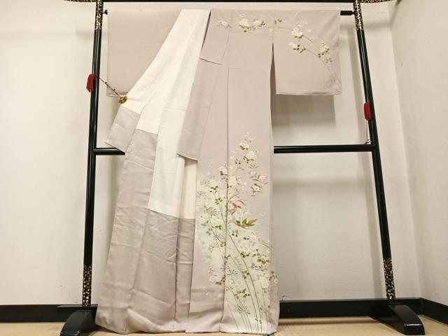 平和屋着物●訪問着　友禅　枝花文　暈し染め　正絹　逸品　未使用　AABK2203ph