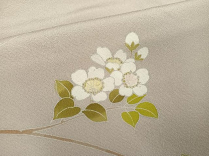 平和屋着物●訪問着　友禅　枝花文　暈し染め　正絹　逸品　未使用　AABK2203ph