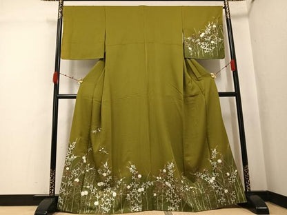 平和屋着物●訪問着　鳳凰草花文　金銀彩　正絹　逸品　AABK2204ph
