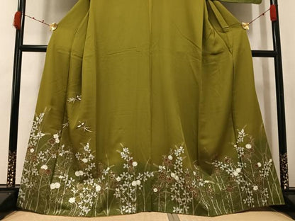 平和屋着物●訪問着　鳳凰草花文　金銀彩　正絹　逸品　AABK2204ph