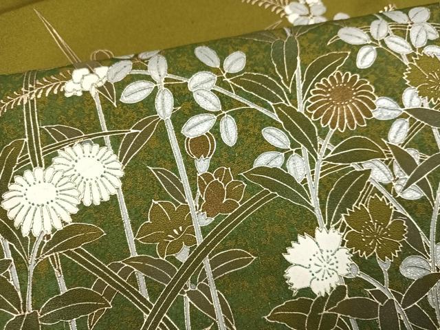 平和屋着物●訪問着　鳳凰草花文　金銀彩　正絹　逸品　AABK2204ph