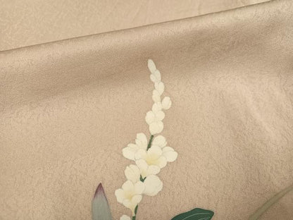 平和屋着物●訪問着　友禅　作家物　草花文　正絹　逸品　AABK2207ph