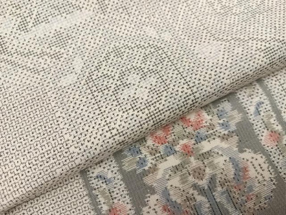 平和屋着物●本場大島紬　白大島　120亀甲　総絣　亀甲花文　正絹　逸品　未使用　AABK2210ph