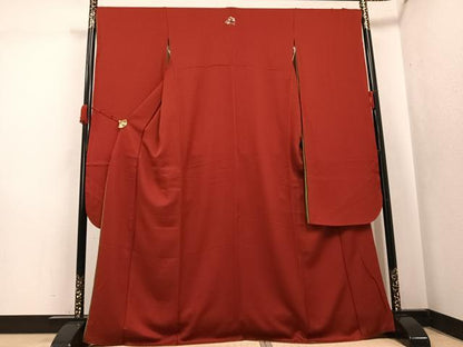 平和屋着物●豪華振袖　色無地　紅海老茶色　正絹　逸品　AABK2211ph