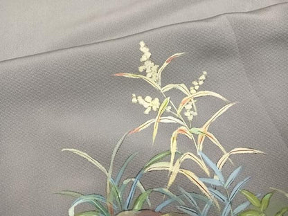 平和屋着物●訪問着　作家物　手描き　女人草花文　暈し染め　正絹　逸品　未使用　AABK2212ph