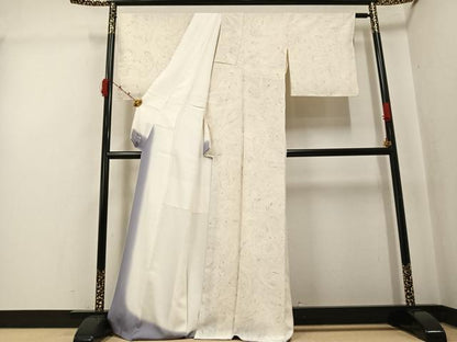 平和屋着物●上質な小紋　墨流し文様　やまと誂製　正絹　逸品　未使用　AABK2214ph