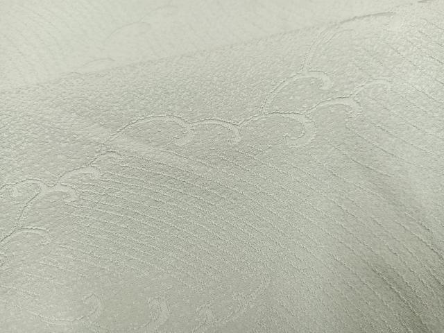 平和屋着物●上質な色無地　立波地紋　白緑色　正絹　逸品　未使用　AABK2219ph