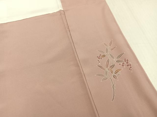 平和屋着物●京加賀友禅　百貫達雄監修　色無地　水柿色　正絹　逸品　AABK2220ph