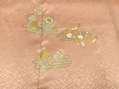 平和屋着物●訪問着　駒刺繍　花筏　金彩　大丸扱い　正絹　逸品　AABK2221ph