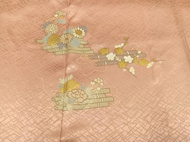 平和屋着物●訪問着　駒刺繍　花筏　金彩　大丸扱い　正絹　逸品　AABK2221ph