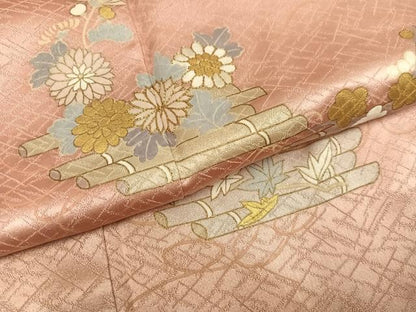 平和屋着物●訪問着　駒刺繍　花筏　金彩　大丸扱い　正絹　逸品　AABK2221ph