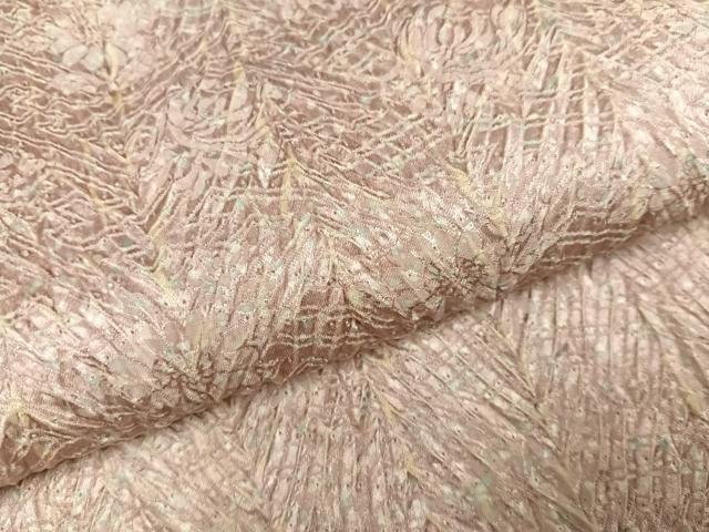平和屋着物●名門　藤娘きぬたや・総絞り(杢目絞り)　小紋　正絹　逸品　未使用　AABK2222ph