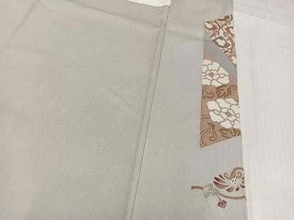 平和屋着物●西陣　京の名門　じゅらく謹製　帝王紫　色留袖　駒刺繍　向かい鳥草花文　金彩　正絹　逸品　AABK2224ph