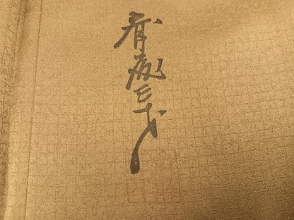 平和屋着物●染色作家　斉藤三才　訪問着　草花文　暈し染め　金彩　正絹　逸品　AABK2225ph