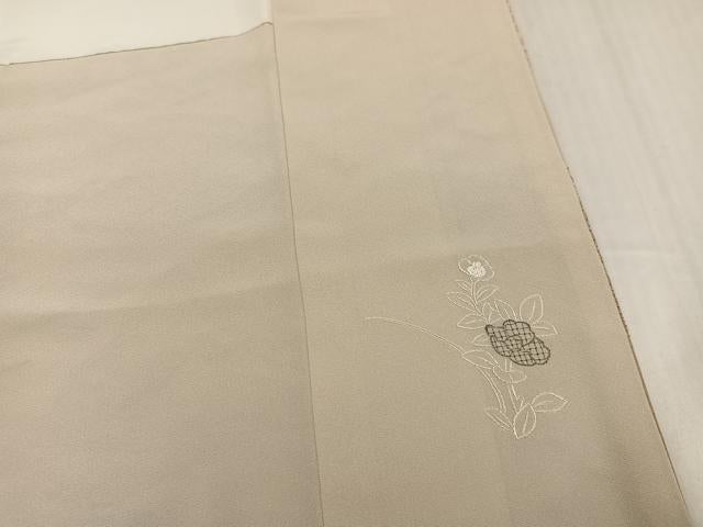 平和屋着物●訪問着 中国三大刺繍 汕頭刺繍 スワトウ刺繍 蘇州刺繍 総刺繍 雲重ね草花文 暈し染め 銀糸 正絹 逸品 未使用 AABK2226ph