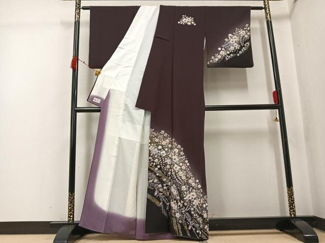 平和屋着物●越後十日町の一流染匠　桐屋・翠山工房　訪問着　絞り　辻が花　暈し染め　金彩　やまと誂製　正絹　逸品　AABK2230ph