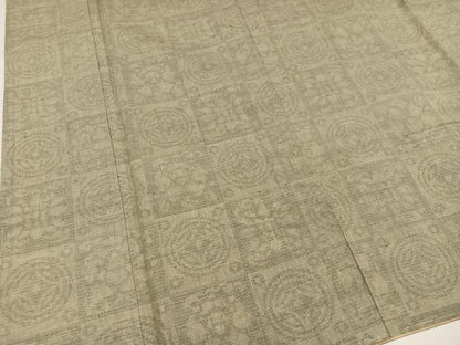 平和屋着物●本場結城紬　重要無形文化財　100亀甲　遠州七宝文　ロング丈　正絹　逸品　未使用　AABK2231ph