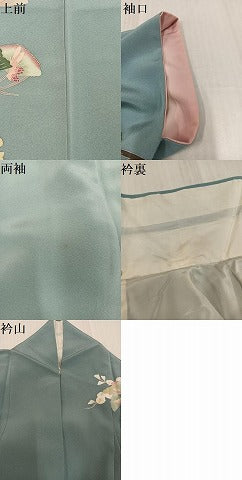 平和屋着物●訪問着　友禅　作家物　草花文　暈し染め　正絹　逸品　AABK2233ph