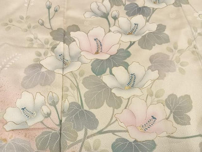 平和屋着物●訪問着　草花文　暈し染め　金彩　正絹　逸品　AABK2234ph