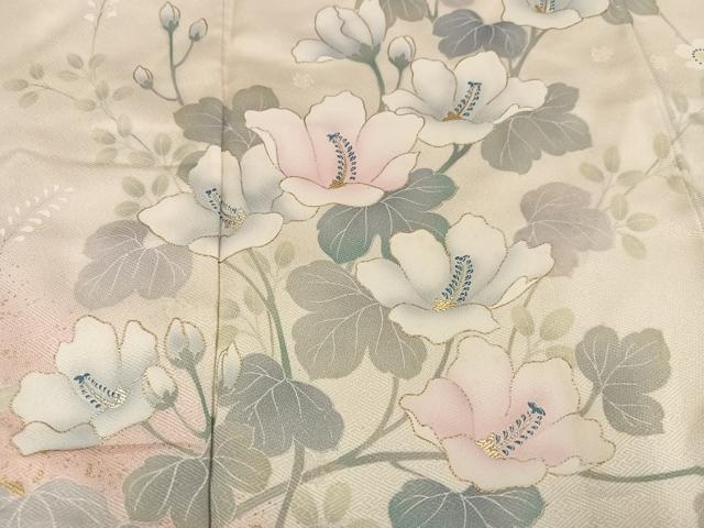 平和屋着物●訪問着　草花文　暈し染め　金彩　正絹　逸品　AABK2234ph