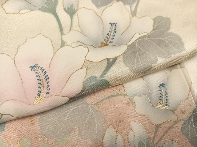 平和屋着物●訪問着　草花文　暈し染め　金彩　正絹　逸品　AABK2234ph